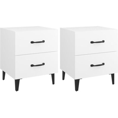 vidaXL Nova Comodino - 2 Pezzi Bianco - Stile Industriale Moderno vidaXL Nova Comodino - 2 Pezzi Bianco - Stile Industriale Moderno