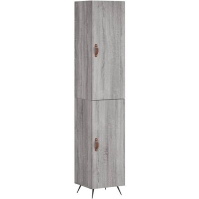 VIDAXL Credenza Grigio Sonoma 34,5x34x180 Cm In Legno Multistrato - VIDAXL Credenza Grigio Sonoma 34,5x34x180 Cm In Legno Multistrato -