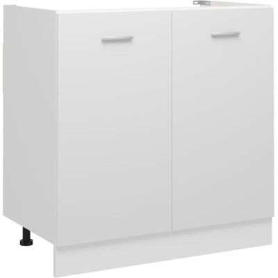 vidaXL Mobile sotto lavabo bianco in legno ingegnerizzato - Organizzatore scaffale di stoccaggio vidaXL Mobile sotto lavabo bianco in legno ingegnerizzato - Organizzatore scaffale di stoccaggio