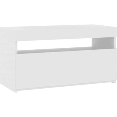 VIDAXL Mobile Porta Tv Con Luci Led Bianco Lucido 75x35x40 Cm VIDAXL Mobile Porta Tv Con Luci Led Bianco Lucido 75x35x40 Cm