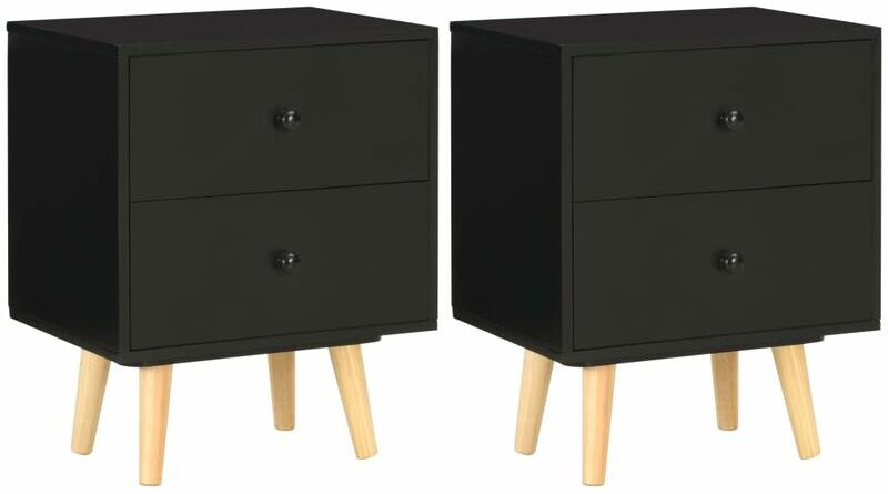 VIDAXL Tables 2 pcs 40x30x50 cm Solid Pine, various colors colore : nero