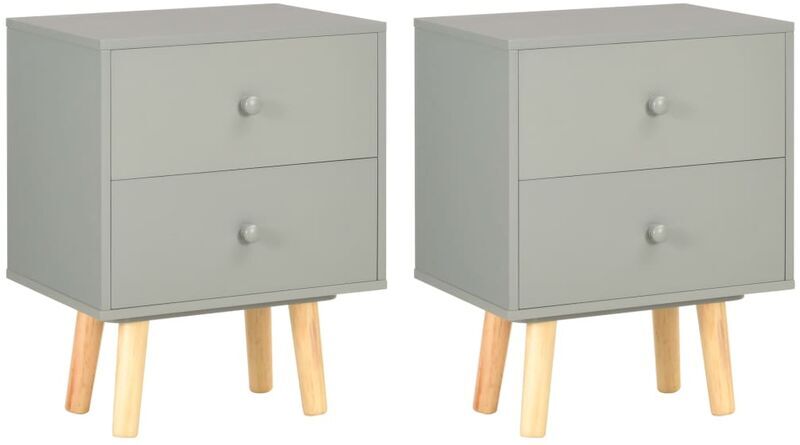 VIDAXL Tables 2 pcs 40x30x50 cm Solid Pine, various colors colore : grigio