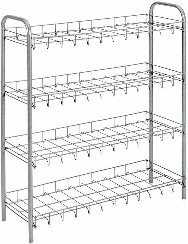 Metaltex 365504039 Scarpiera con 4 Ripiani (12 Paia), 64 x 23 x 80 cm Acciaio innosidabile -