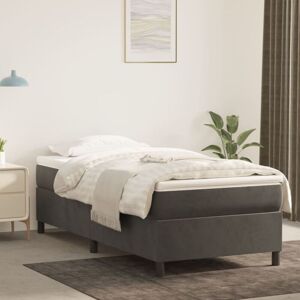 VIDAXL - Giroletto Senza Materasso Grigio Scuro 90x190 Cm Velluto VIDAXL - Giroletto Senza Materasso Grigio Scuro 90x190 Cm Velluto