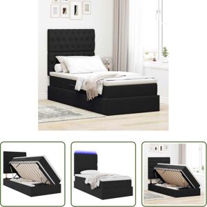VIDAXL Letto Con Led - Letto Con Contenitore E Led Con Led Nero 100 X 200 Cm Velluto VIDAXL Letto Con Led - Letto Con Contenitore E Led Con Led Nero 100 X 200 Cm Velluto
