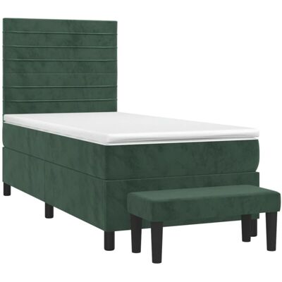 Letto vidaXL in velluto verde scuro 100x200 cm - Letto Letto vidaXL in velluto verde scuro 100x200 cm - Letto