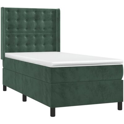 Letto in Velluto Verde Scuro Vidaxl con Testiera Regolabile - Letto Letto in Velluto Verde Scuro Vidaxl con Testiera Regolabile - Letto