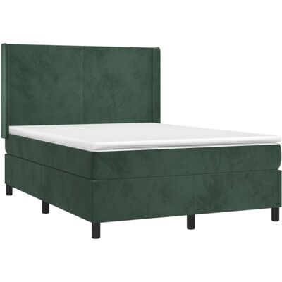 Vidaxl - Letto box spring in velluto verde scuro 140x190cm Vidaxl - Letto box spring in velluto verde scuro 140x190cm