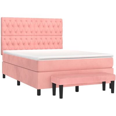 Letto in Velluto Rosa Vidaxl con Testiera Regolabile - Letto Letto in Velluto Rosa Vidaxl con Testiera Regolabile - Letto