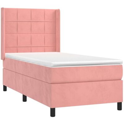 Struttura Letto in Velluto Rosa con Materasso - Tipo di Letto Struttura Letto in Velluto Rosa con Materasso - Tipo di Letto