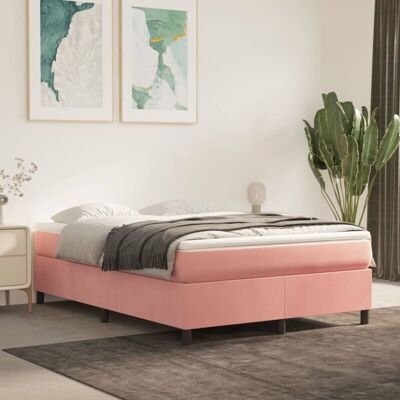 Maisonchic Letto box spring in velluto rosa 140x190cm Maisonchic Letto box spring in velluto rosa 140x190cm