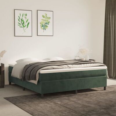 Maison Chic Letto Matrimoniale in Velluto Verde Scuro - Letto Maison Chic Letto Matrimoniale in Velluto Verde Scuro - Letto