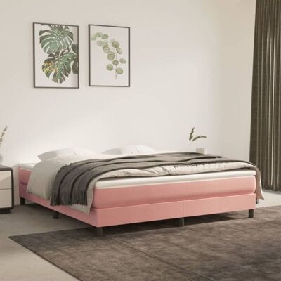 vidaXL Letto in Velluto Rosa 180x200cm con Materasso & Sovraccoperta - Letto vidaXL Letto in Velluto Rosa 180x200cm con Materasso & Sovraccoperta - Letto