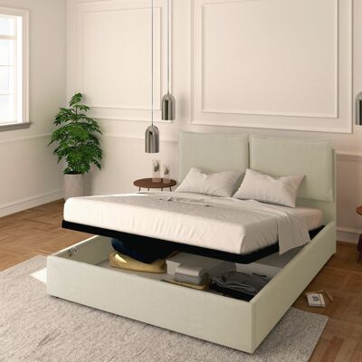 BALDIFLEX - Letto Contenitore Matrimoniale 160x190 Licia In Ecopelle Con Rete A Doghe Colore Beige Chiaro Lt Beige BALDIFLEX - Letto Contenitore Matrimoniale 160x190 Licia In Ecopelle Con Rete A Doghe Colore Beige Chiaro Lt Beige
