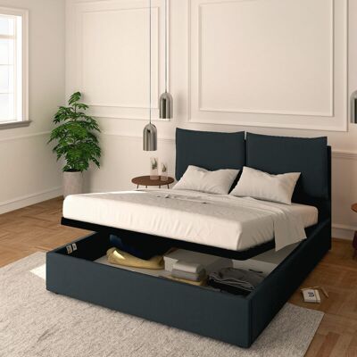 BALDIFLEX - Letto Contenitore Matrimoniale 160x190 Licia In Tessuto Con Rete A Doghe Colore Grigio Grafite Graphite BALDIFLEX - Letto Contenitore Matrimoniale 160x190 Licia In Tessuto Con Rete A Doghe Colore Grigio Grafite Graphite