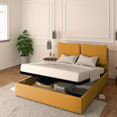 BALDIFLEX - Letto Contenitore Matrimoniale 160x190 Licia In Tessuto Con Rete A Doghe Colore Mango BALDIFLEX - Letto Contenitore Matrimoniale 160x190 Licia In Tessuto Con Rete A Doghe Colore Mango