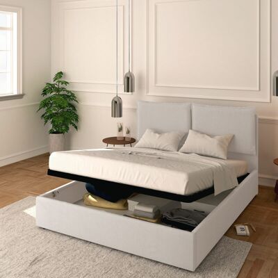 BALDIFLEX - Letto Contenitore Matrimoniale 160x190 Licia In Tessuto Con Rete A Doghe Colore Grigio Chiaro Silver BALDIFLEX - Letto Contenitore Matrimoniale 160x190 Licia In Tessuto Con Rete A Doghe Colore Grigio Chiaro Silver