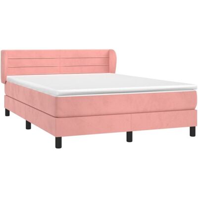 vidaXL Letto in Velluto Rosa con Testiera Regolabile - Materasso & Letto vidaXL Letto in Velluto Rosa con Testiera Regolabile - Materasso & Letto