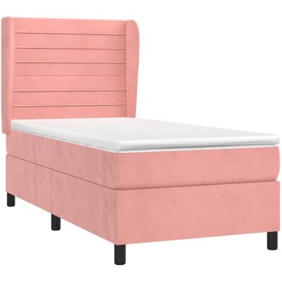 vidaXL Letto box spring in velluto rosa con materasso - Letto vidaXL Letto box spring in velluto rosa con materasso - Letto