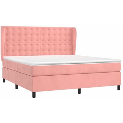 Letto in Velluto Rosa con Materasso - Letto Letto in Velluto Rosa con Materasso - Letto