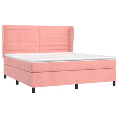 vidaXL Letto boxspring rosa in velluto - Letto vidaXL Letto boxspring rosa in velluto - Letto