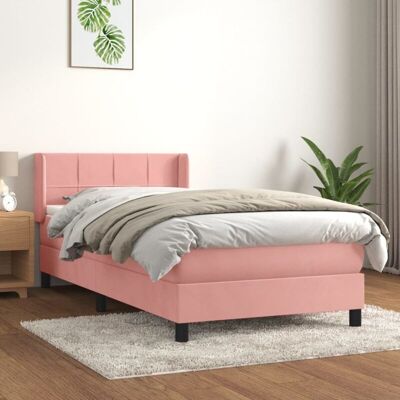 Letto in Velluto Rosa con Testiera Regolabile - Tipo di Letto Letto in Velluto Rosa con Testiera Regolabile - Tipo di Letto