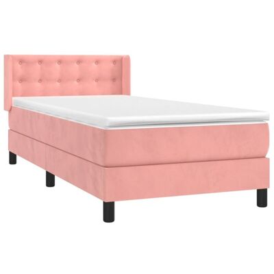 VIDAXL Letto Rosa in Velluto con Materasso - Letto VIDAXL Letto Rosa in Velluto con Materasso - Letto