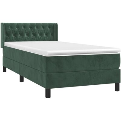 Letto in Velluto Verde Scuro 100x200 cm - Vidaxl Letto in Velluto Verde Scuro 100x200 cm - Vidaxl