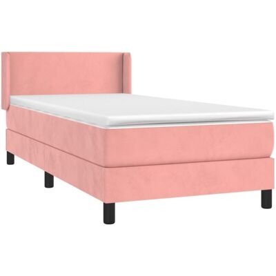 vidaXL Letto a molle in velluto rosa con Materasso - Letto vidaXL Letto a molle in velluto rosa con Materasso - Letto