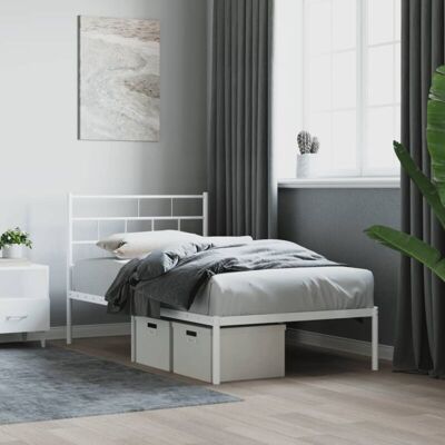 VIDAXL Giroletto Con Testiera Metallo Bianco 80x200 Cm - VIDAXL Giroletto Con Testiera Metallo Bianco 80x200 Cm -