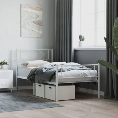 Struttura letto in metallo bianco 107x203 cm - Letto Struttura letto in metallo bianco 107x203 cm - Letto