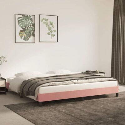 vidaXL Struttura letto Rosa 200x200 cm Velluto - Struttura di letto vidaXL Struttura letto Rosa 200x200 cm Velluto - Struttura di letto