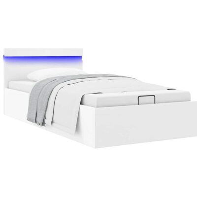 VIDAXL - Giroletto Contenitore Idraulico Led Bianco Similpelle 90x200 Cm VIDAXL - Giroletto Contenitore Idraulico Led Bianco Similpelle 90x200 Cm