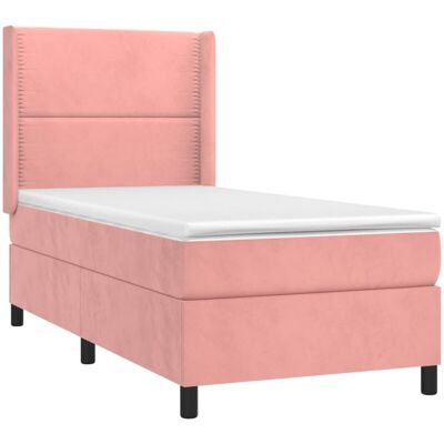 vidaXL Letto in Velluto Rosa con Materasso & LED - Letto vidaXL Letto in Velluto Rosa con Materasso & LED - Letto