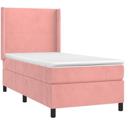 vidaXL Letto in Velluto Rosa con LED - Letto con Materasso vidaXL Letto in Velluto Rosa con LED - Letto con Materasso
