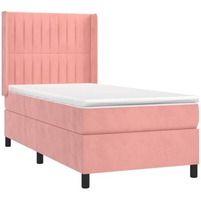 vidaXL Letto in velluto rosa con LED vidaXL Letto in velluto rosa con LED