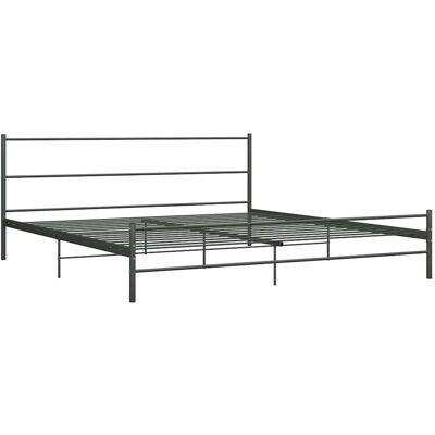 VIDAXL Giroletto Grigio In Metallo 180x200 Cm - VIDAXL Giroletto Grigio In Metallo 180x200 Cm -