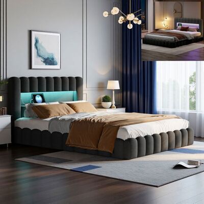 OEM Letto Contenitore - 180x200 - Idraulico - Testiera Led & Usb - Rete A Doghe Inclusa OEM Letto Contenitore - 180x200 - Idraulico - Testiera Led & Usb - Rete A Doghe Inclusa