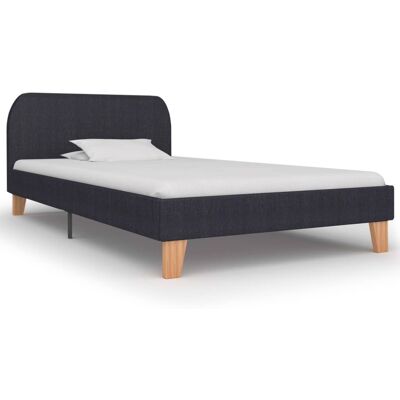 VIDAXL Giroletto Senza Materasso Grigio Scuro 90x200 Cm Tessuto - VIDAXL Giroletto Senza Materasso Grigio Scuro 90x200 Cm Tessuto -