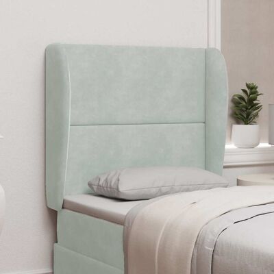 VIDAXL Orecchia Della Testata Grigio Chiaro 80 X 23 X 6 Cm Velluto VIDAXL Orecchia Della Testata Grigio Chiaro 80 X 23 X 6 Cm Velluto