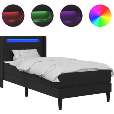 VIDAXL Struttura Letto Con Materasso Nero 90 X 190 Cm Similpelle VIDAXL Struttura Letto Con Materasso Nero 90 X 190 Cm Similpelle