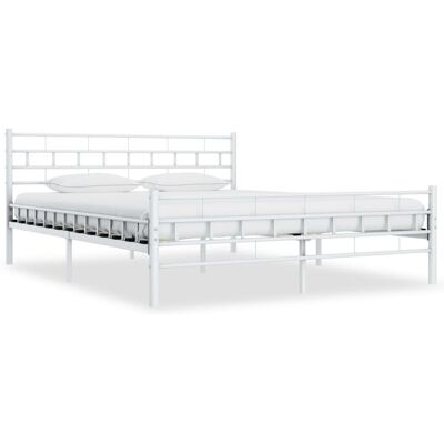 Rete in metallo bianco vidaXL 140x200cm - Letto Rete in metallo bianco vidaXL 140x200cm - Letto