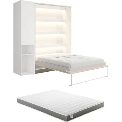 Unique Letto A Scomparsa Verticale 140 X 200 Cm 1 Colonna Contenitore Con Led Beige + Materasso - Rapili Unique Letto A Scomparsa Verticale 140 X 200 Cm 1 Colonna Contenitore Con Led Beige + Materasso - Rapili