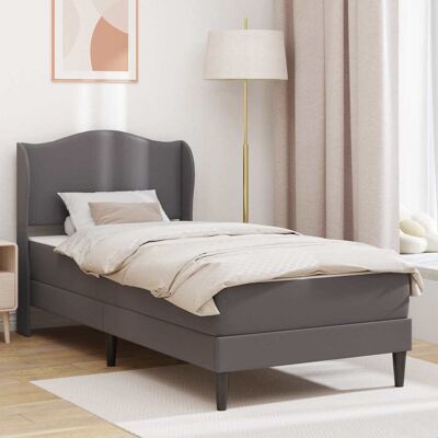 VIDAXL Struttura Letto Con Materasso Grigio 90 X 190 Cm Similpelle VIDAXL Struttura Letto Con Materasso Grigio 90 X 190 Cm Similpelle