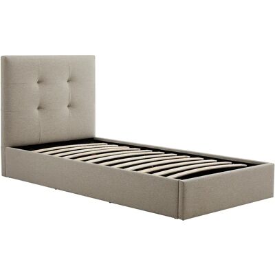 Unique Letto Con Contenitore 90 X 190 Cm Tessuto Talpa – Calinida Unique Letto Con Contenitore 90 X 190 Cm Tessuto Talpa – Calinida
