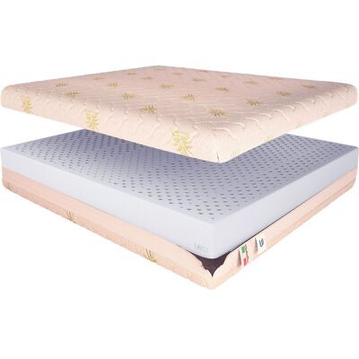 BALDIFLEX - Materasso Lattice Alto 20 Cm Lattice 100% 18 Cm Con Fodera Aloe Vera Matrimoniale Misura 170x190 Cm BALDIFLEX - Materasso Lattice Alto 20 Cm Lattice 100% 18 Cm Con Fodera Aloe Vera Matrimoniale Misura 170x190 Cm