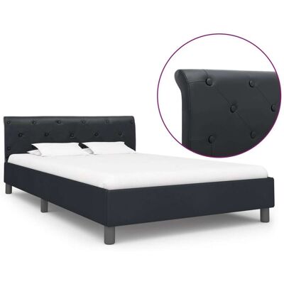 vidaXL Struttura del letto in ecopelle nera 140x200 cm - Bed Frame vidaXL Struttura del letto in ecopelle nera 140x200 cm - Bed Frame