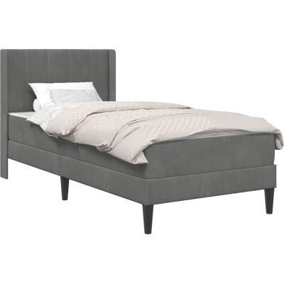 VIDAXL Struttura Letto Con Materasso Grigio Scuro 90 X 190 Cm Velluto VIDAXL Struttura Letto Con Materasso Grigio Scuro 90 X 190 Cm Velluto