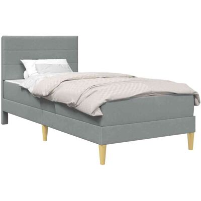 VIDAXL Struttura Letto Con Materasso Grigio Chiaro 90 X 190 Cm Tessuto VIDAXL Struttura Letto Con Materasso Grigio Chiaro 90 X 190 Cm Tessuto