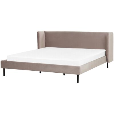 Letto Beliani ARETTE - Velluto Taupe, 180x200cm, Super King UE Letto Beliani ARETTE - Velluto Taupe, 180x200cm, Super King UE